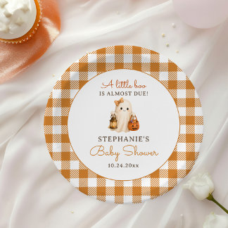 Kleine Boo Geest Halloween Baby Shower Papieren Bordje