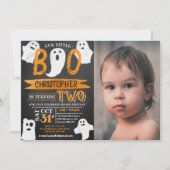 Kleine Boo. Halloween 2e verjaardag Foto Kaart (Voorkant)
