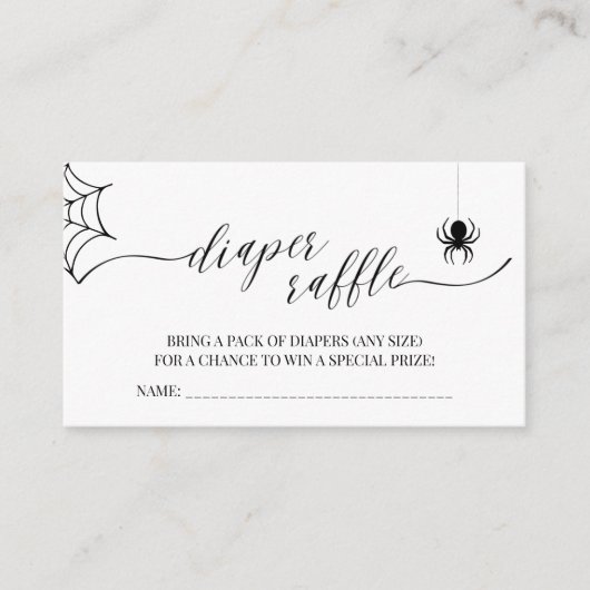 Kleine Boo Halloween Baby Shower Luier Raffle Informatiekaartje (Voorkant)