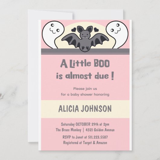 Kleine Boo Halloween babyshower Kaart (Voorkant)