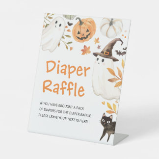 Kleine Boo Halloween Luiers Raffle Baby Shower Reclamebord Met Voetstuk