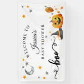 Kleine Boo Halloween Pompoen Baby Shower Welkom Spandoek (Verticaal)