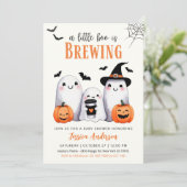 Kleine Boo Halloween Pompoen Geest Baby Shower Kaart (Staand voorkant)
