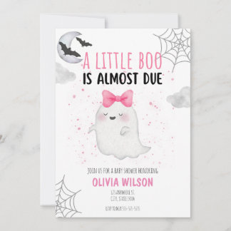 KLEINE BOO IS ALMOST DUE BABY SHOWER UITNODIGING
