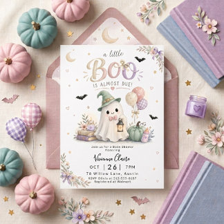 Kleine Boo is bijna jarig Roze Geest Baby Shower Kaart