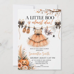 Kleine Boo Is Bijna Uitgerekend Halloween Baby Sho Kaart