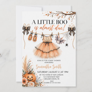 Kleine Boo Is Bijna Uitgerekend Halloween Baby Sho Kaart