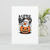 Kleine Boo Is Halmost Op Tijd Schattige Halloween  Feestdagenkaart (Staand voorkant)