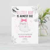 KLEINE BOO IS OVER TIJD BABY SHOWER UITNODIGING (Staand voorkant)
