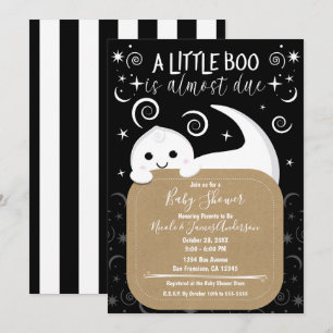 Kleine Boo Kijkende Geest Halloween Baby Shower Kaart