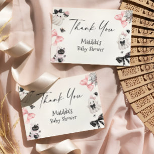 Kleine Boo Meisje Baby Shower Bedankt Kaart
