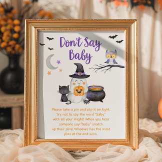 Kleine Boo Neutrale Halloween Zeg Niet Baby Bord Poster