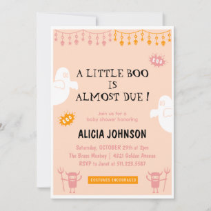 Kleine boo Oranje Halloween baby shower Kaart