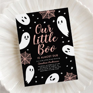 Kleine Boo Roze Geest Halloween Baby Shower Kaart