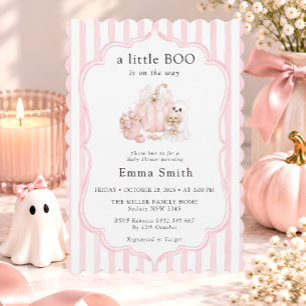 Kleine Boo Roze Halloween Meisje Baby Borrel Kaart