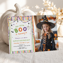 Kleine Boo Whimsical Halloween Verjaardagsuitnodig Kaart