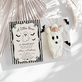 Kleine Boo Zwarte Gingham Halloween Baby Shower Fo Kaart