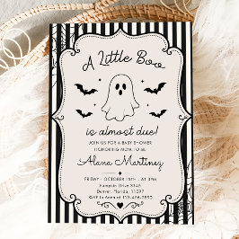Kleine Boo Zwarte Gingham Strik Halloween Baby Sho Kaart