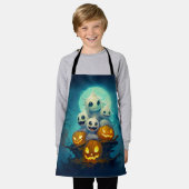 Kleine booggeesten in het donkere bos Halloween Schort (Gedragen)