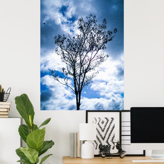 Kleine boom Grote Wereld Poster (Thuiskantoor)