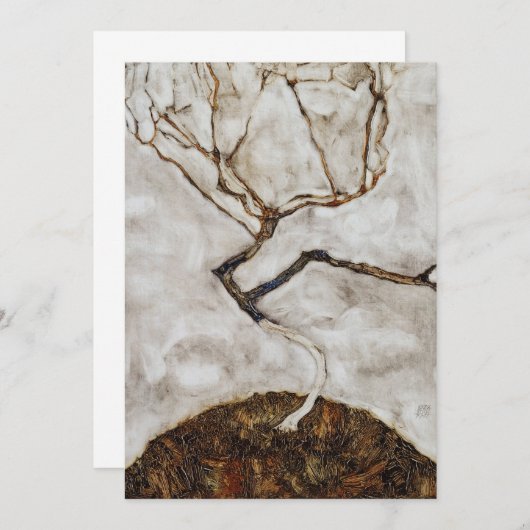 Kleine boom in de late herfst van Egon Schiele (Voorkant / Achterkant)