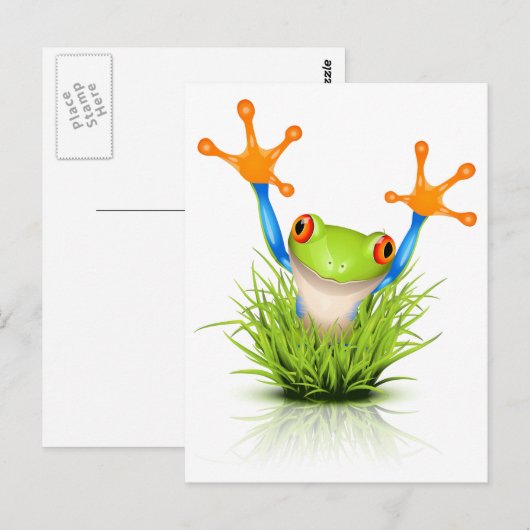 Kleine boomkikker in het gras briefkaart (Voorkant / Achterkant)