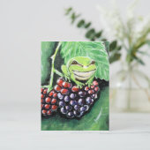 Kleine boomkikker op een Blackberry-schilderij Briefkaart (Staand voorkant)