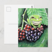 Kleine boomkikker op een Blackberry-schilderij Briefkaart (Voorkant / Achterkant)