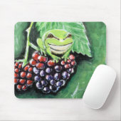 Kleine boomkikker op een Blackberry-schilderij Muismat (Met muis)