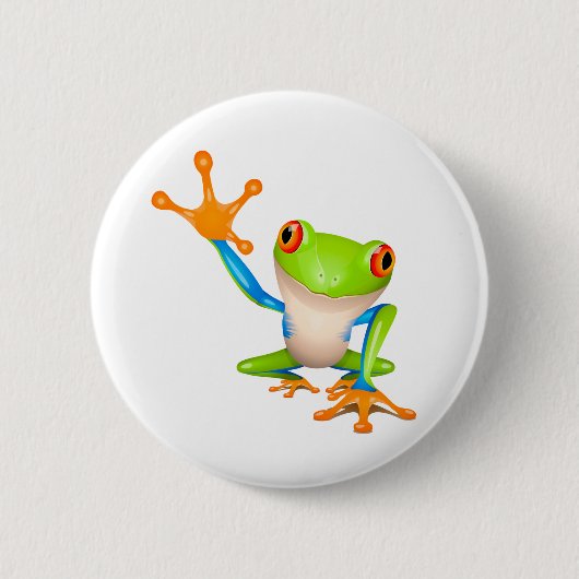 Kleine boomkikker ronde button 5,7 cm (Voorkant)