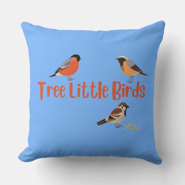 Kleine boomvogels kussen (Voorkant)