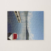 Kleine boot aan de haven van Lake Placid vastgebon Legpuzzel (Horizontaal)