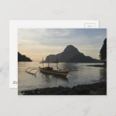 Kleine boot en oceaan briefkaart (Voorkant / Achterkant)