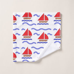 Kleine boot op zee washandje