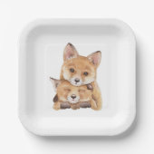 Kleine Borden met vossenpapier Papieren Bordje (Voorkant)