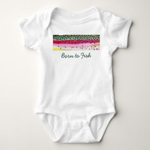 Kleine "Born to Fish" Regenboogforel Romper