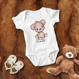Kleine Boss Schattige Baby Meisje Teddy Bear Roze  Romper