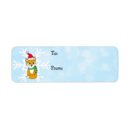 Kleine bossen met vos- en neusvlokken naar en van etiket