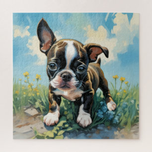 Kleine Boston Terrier puppy, vele maten, Legpuzzel