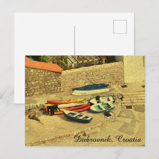 Kleine boten, Dubrovnik, Kroatië Briefkaart (Voorkant / Achterkant)