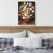 Kleine Bouquet van Bloemen in een Keramische Vase Canvas Afdruk (Insitu (Slaapkamer))