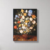 Kleine Bouquet van Bloemen in een Keramische Vase Canvas Afdruk (Voorkant)