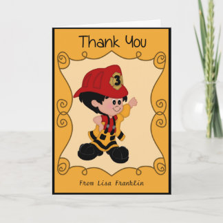 Kleine brandweerman Baby shower Dank je wel Bedankkaart