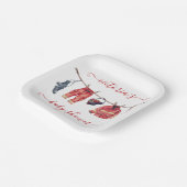 Kleine brandweerman Baby shower waslijn Papieren Bordje (Gebogen)