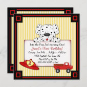 Kleine brandweerman eerste verjaardag kaart (Voorkant / Achterkant)