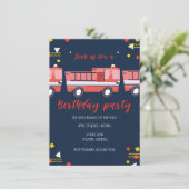 Kleine brandweerman jongens verjaardagsfeestje kaart (Staand voorkant)