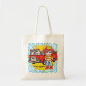 Kleine brandweerman op maat tas (Voorkant)