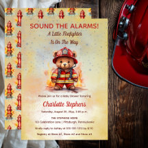 Kleine brandweerman teddybeer babyfeestje