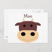 Kleine briefkaart van bruine koeien (Voorkant / Achterkant)