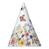 Kleine Bright Wildflowers Waterverf Verjaardag Feesthoedjes (Rechts)